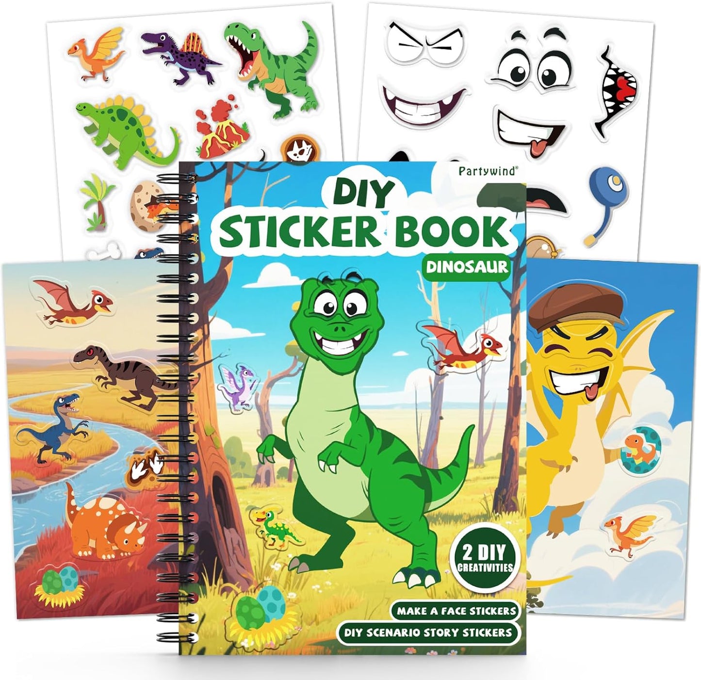 Animals Reusable Sticker Book for Toddlers, DIY Make-a-face Animals Jelly Fun 3D Stickers, Washable Puffy Stickers for Kids Toys, Airplane Road Trip Travel Activities Essentials for Kids 3 4 5 Years