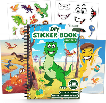 Animals Reusable Sticker Book for Toddlers, DIY Make-a-face Animals Jelly Fun 3D Stickers, Washable Puffy Stickers for Kids Toys, Airplane Road Trip Travel Activities Essentials for Kids 3 4 5 Years