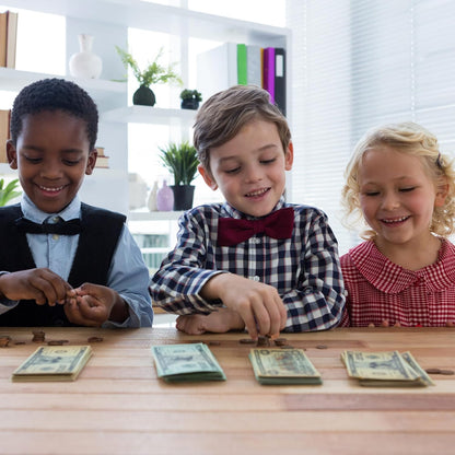 210 Pcs Play Money Kids Set, Number Learning Play for Kids Teaching Counting Toys, Ages 3 and Up Kid Education Develop Early Math Skills, Birthday Gift for Boys & Girls