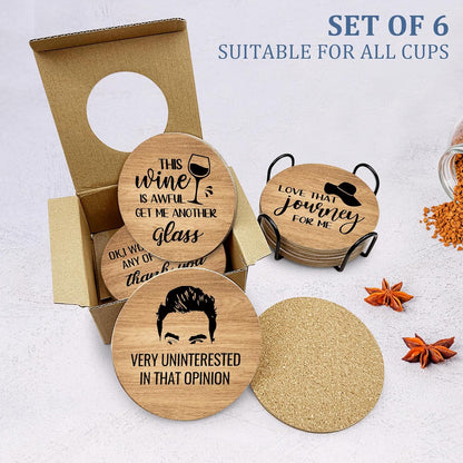 Golden Girls TV Show Merchandise,6 PCS Cork Coasters for Drinks,Funny Set with Coasters Holder,Golden Girls Fans Clean Dirty Dishwasher Magnet,Refrigerator Sign Kitchen Decor Gifts