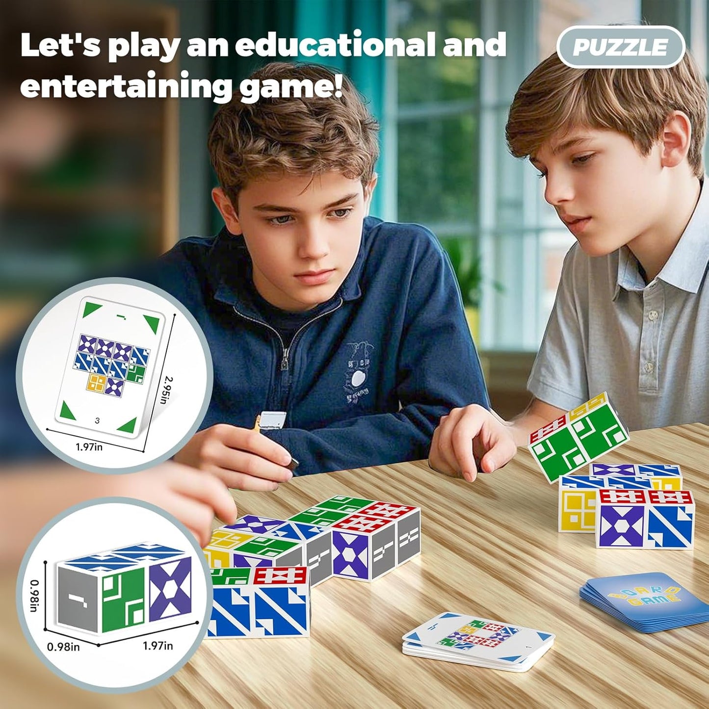 BBnote Family Matching Game for Kids & Adults, Block Puzzle Board Games for Boys & Girls Ages 6-8 8-12, 2+ Player Card Puzzles for Children 6+ Year Olds