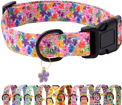 Faygarsle Dog Collar for Small Medium Large Dogs Colorful Puppy Collars for Female Dogs Toy Building Blocks Patterned Pet Collars for Summer Spring Wedding Puppy Girl Dog Collar M