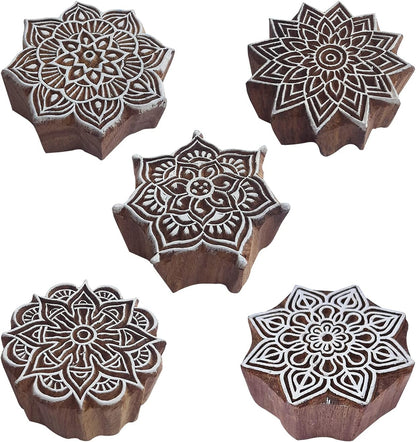 Royal Kraft Assorted Wooden Block Printing Stamps (Set of 10) Bulk01_10