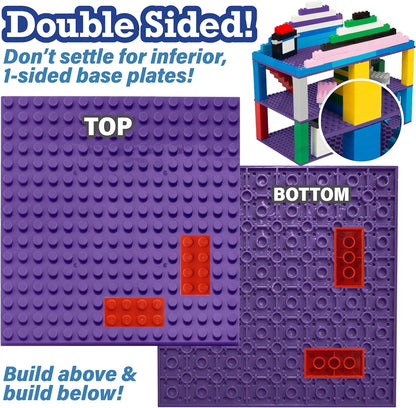 Classic Baseplates for Building Bricks - Set of 10 Sand 5"x5" Building Plates- Dual Connectivity, Build on Both Sides- Compatible, Tight Fit w Major Brands- Creative STEM Toy & Kids Bday Gift (Sand)