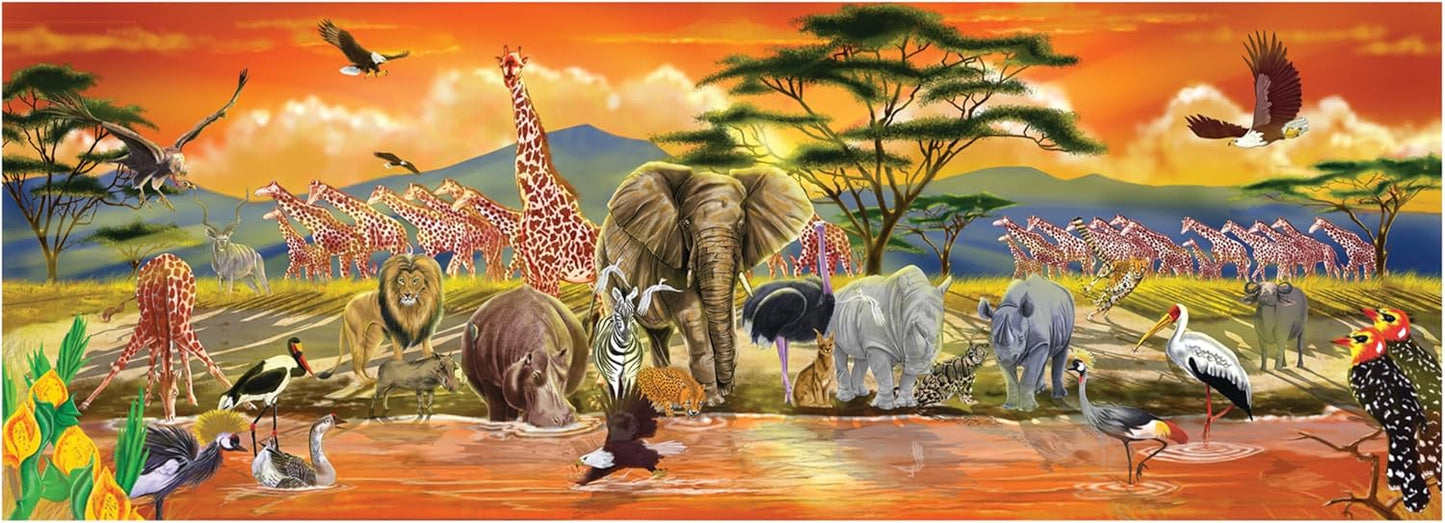 Melissa & Doug African Plains Safari Jumbo Jigsaw Floor Puzzle (100 pcs, Over 4 feet Long)