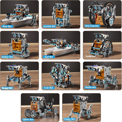 STEM Toys for Ages 8-13, Solar Powered Kits Toys Robotics for Kids Ages 8-12, Educational Building Science Experiment Kit, Boys Gifts for Kids 8 9 10 11 12 13 Years Learning Projects (Blue)