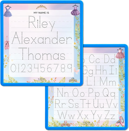 Kid's Name Tracing Board | Dry Erase Letter Tracing | Reusable Writing Practice Board | Personalized | Ballet Theme