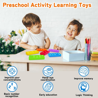 Ten Frame Pop Board, Fidgets for Classroom, Quiet Sensory Toys Bubble Poppers, Pop for Counting Math, Focus Tools for Kids, Montessori Educational Toy Gift for Kindergarten (Set of 6)