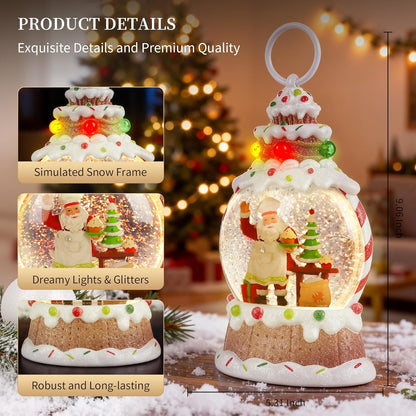 Musical Snow Globe,Lighted Snowman Snow Globes, LED Lights and Swirling Glitter, Christmas Snow Globes Music Box, Decoration for Adults and Kids.