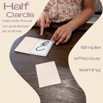 Phonics Cursive Alphabet Flash Cards by Maritas - Durable, Thick & Vibrant - A Must-Have for Preschool, Homeschool & Classroom Learning -Ages 3+