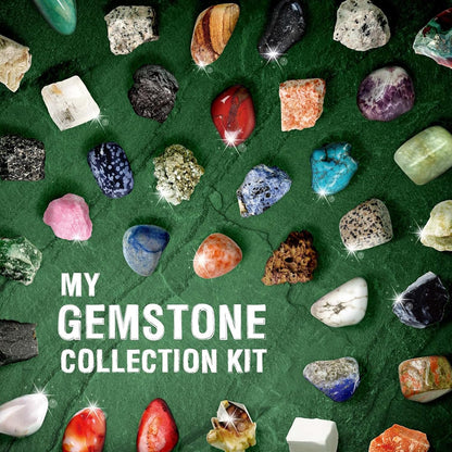 Gamerside Rocks for Kids - 48 Real Rocks, Gemstones & Crystals Collection – Educational Science Kit, Great Rock Collections STEM Gift for Boys & Girls Ages 6-12