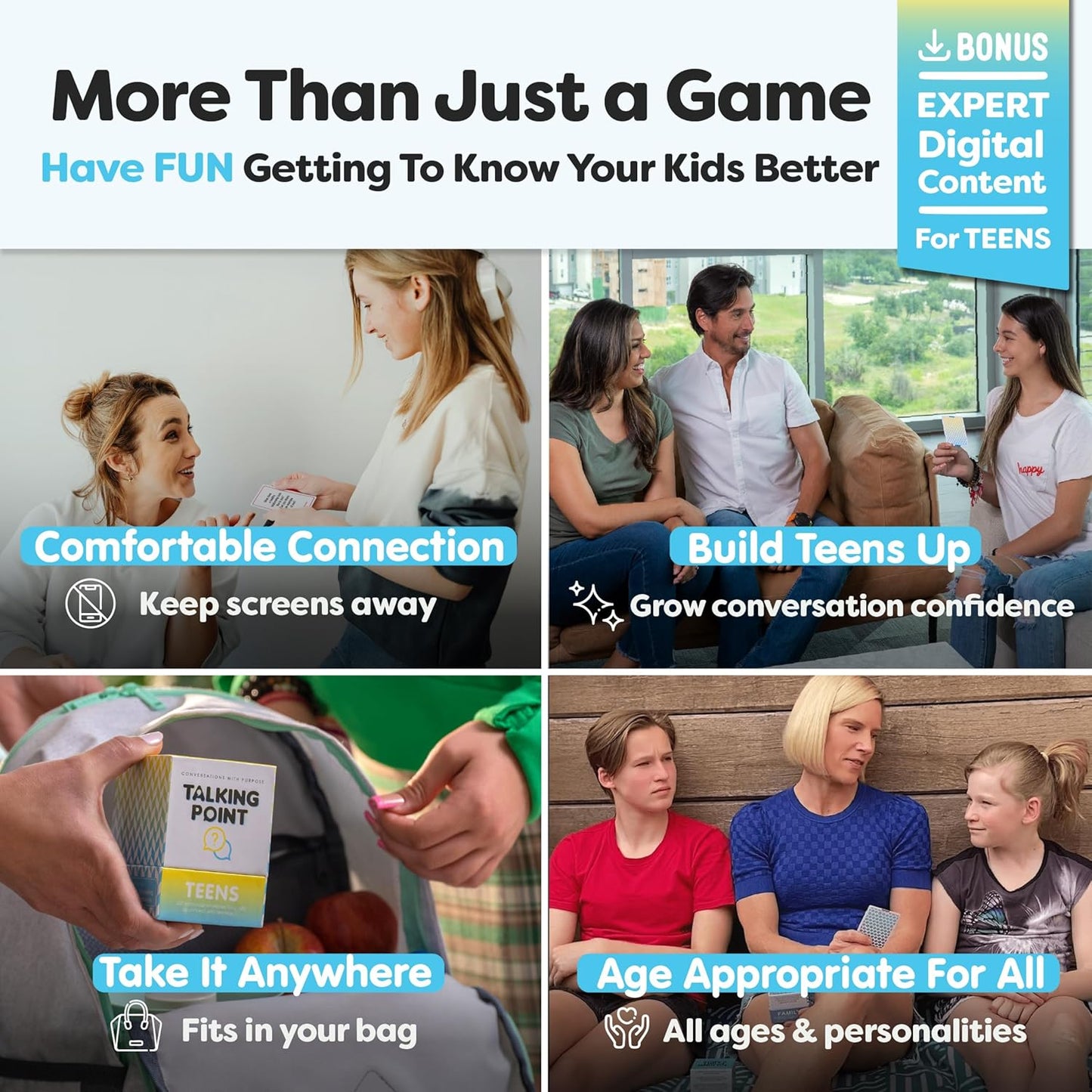 200 Conversation Cards for Teens - Engaging & Deep Questions to Build Trust, Encourage Self-Expression & Strengthen Relationships – Great for Parents, Teachers, Group Discussions & Quality Time