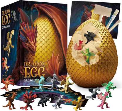 Gamerside Dino Eggs Dig Kit, 12 Glow in The Dark Dinosaur Eggs Dig Kit Excavation Set, Dinosaur Toys for Kids 6-8 8-12, Educational STEM Archaeology Science Kits - Easter Gift for Boys Girls