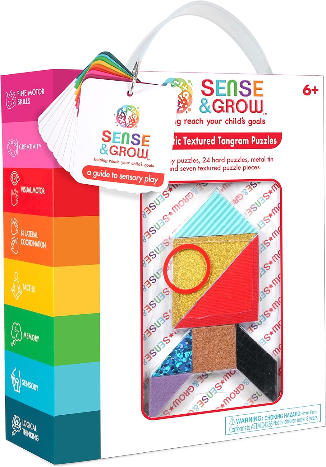 Sense & Grow Kids Unique Textured Tangram Puzzle, Age 6+