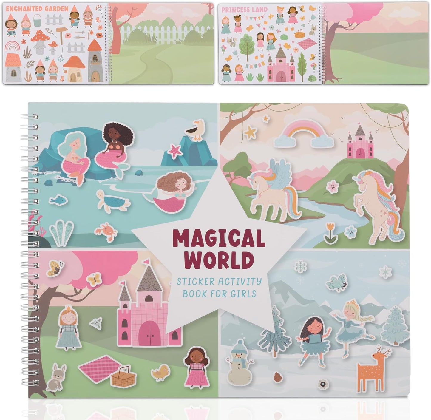 Fun Sticker Book for Toddlers 2-4 Years - Perfect Kids Activity Book with 500+ Beautiful Stickers & 12 Themes for Entertaining Boys & Girls 4-8 While Traveling - Incl. Coloring Pages