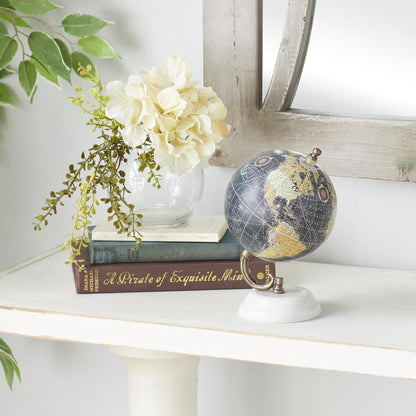 Deco 79 Marble Globe with Marble Base, 5' x 5' x 8', Teal