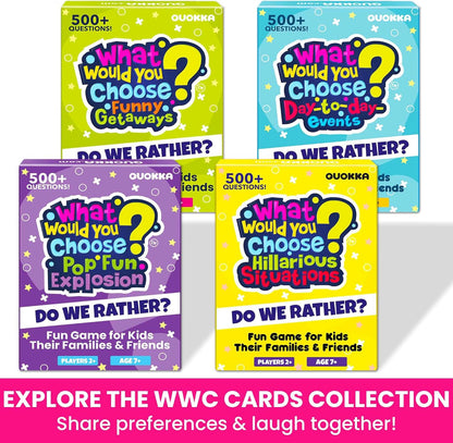 QUOKKA Board Games for Kids 8-12 – Family Games for Kids and Adults – What Would You Choose – 500+ Questions – Original Edition – Fun Card Game for Family Night