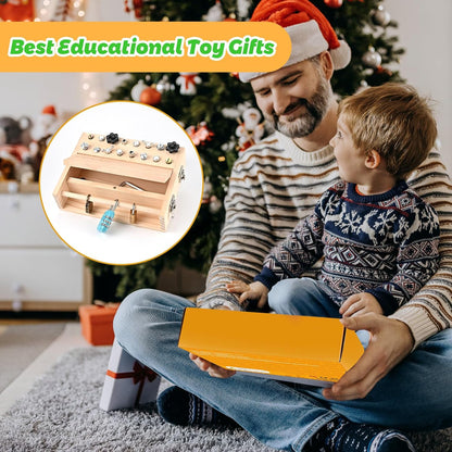 Montessori Screwdriver Board Set, Montessori Toys for 3 4 5 with 6 Locks and Keys, Toddler Screwdriver Toy, Kids Tool Set, Preschool Learning Sensory Toy, Fine Motor Skills Toys