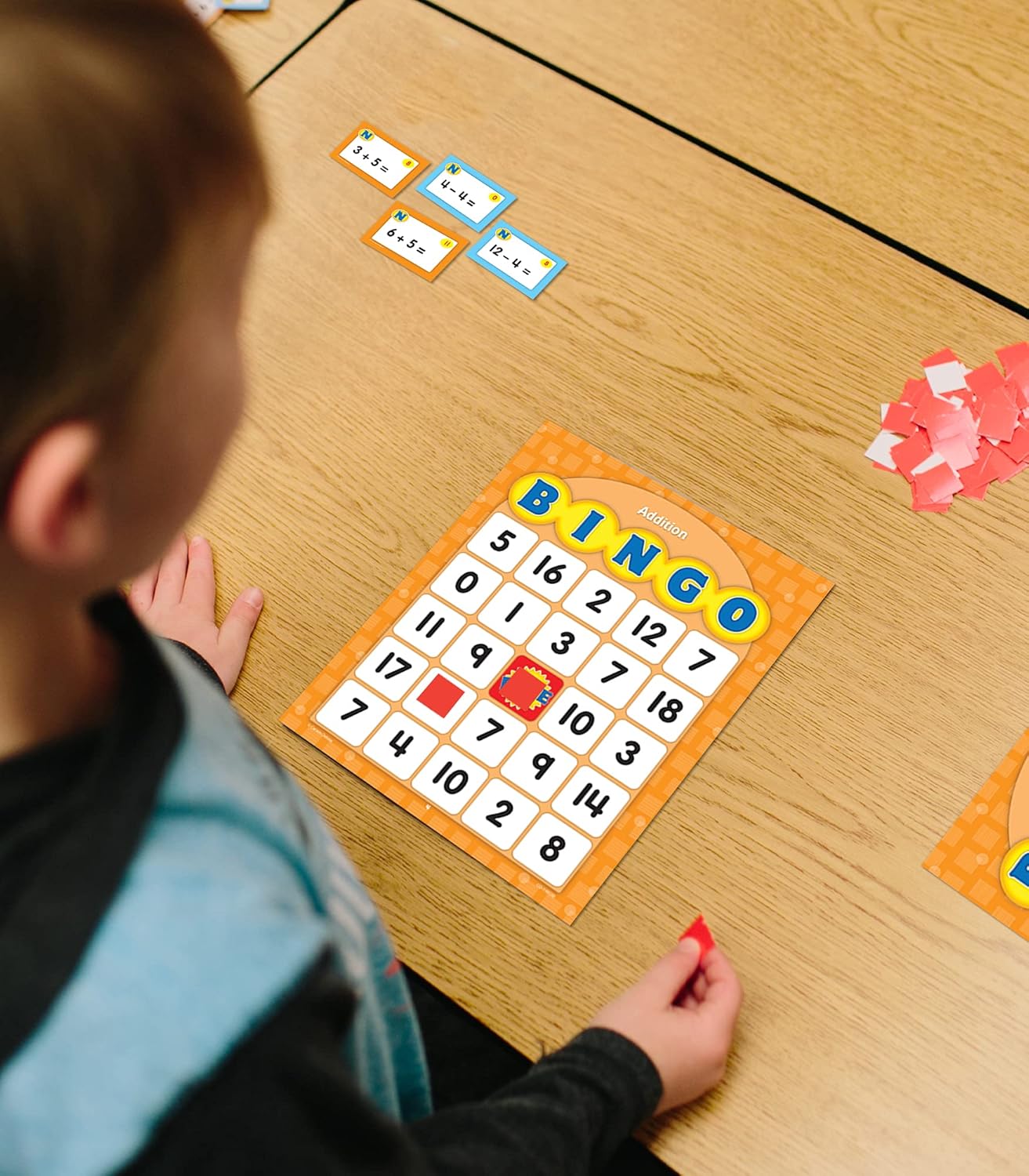 Carson Dellosa Education Addition and Subtraction Bingo Board Games, Adding and Subtracting Math Facts for Kids Ages 5+, Kindergarten Learning Activities, 3-36 Players