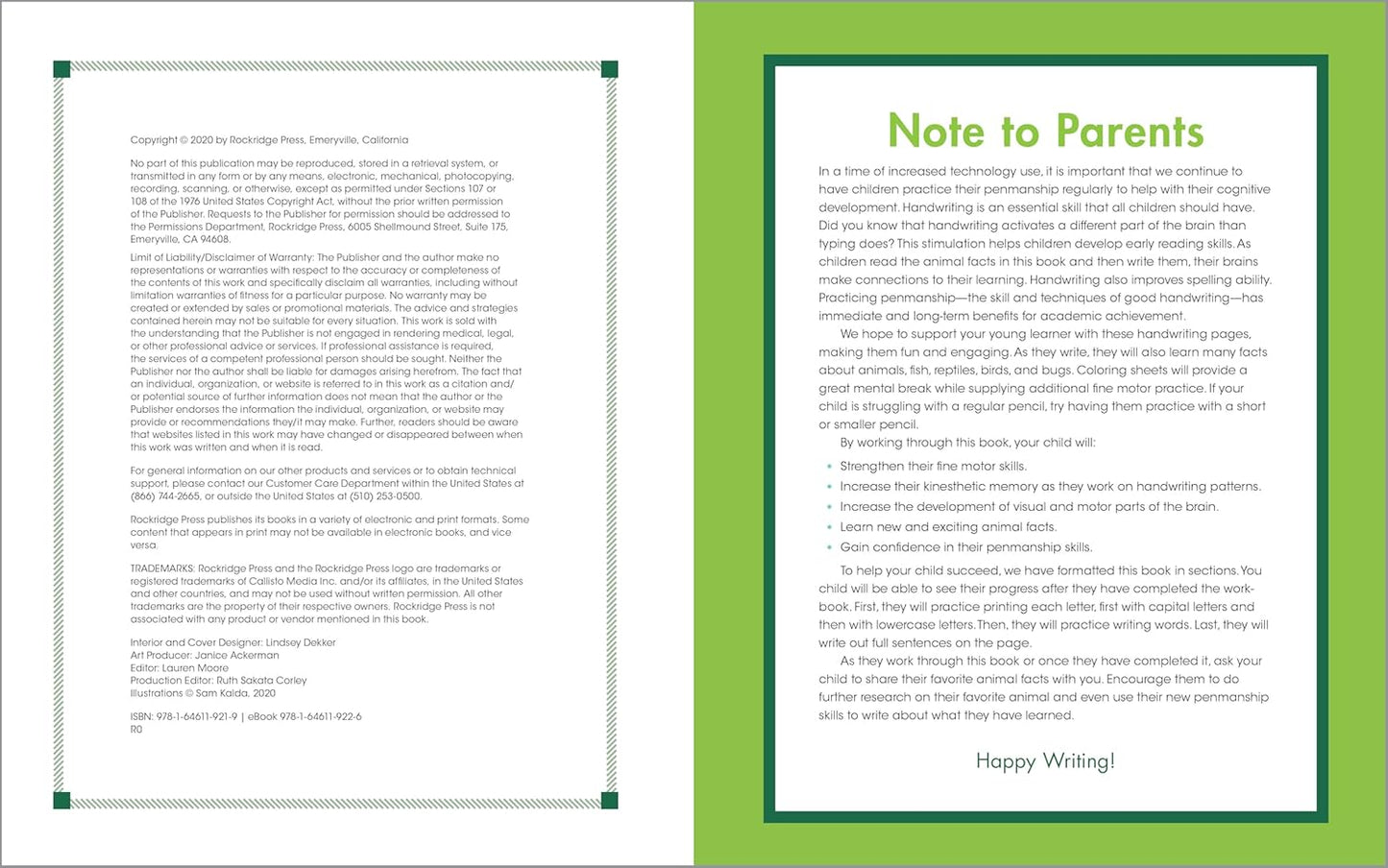 The Print Penmanship Workbook for Kids: Improve Your Handwriting with Fun Animal Facts