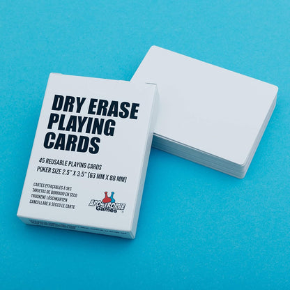 Apostrophe Games Dry Erase Blank Playing Cards w/Box, Poker Size - 2.5" x 3.5", 45 Reusable Cards, Flashcards, Board Game & Note Cards