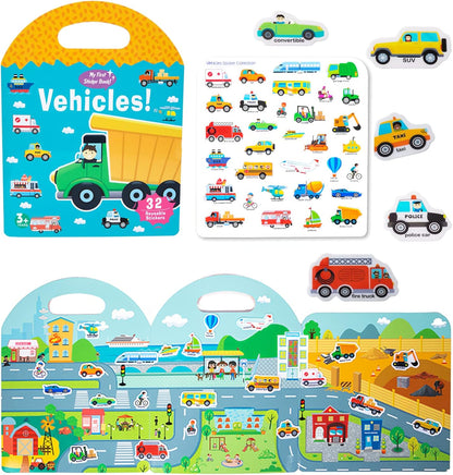 Jelly Reusable Sticker Books for Toddlers 1-3 2-4 Years, Portable Travel Toys Sticker Activity Book for Kids 2 3 4 Year Old Girls Boys (Animals)