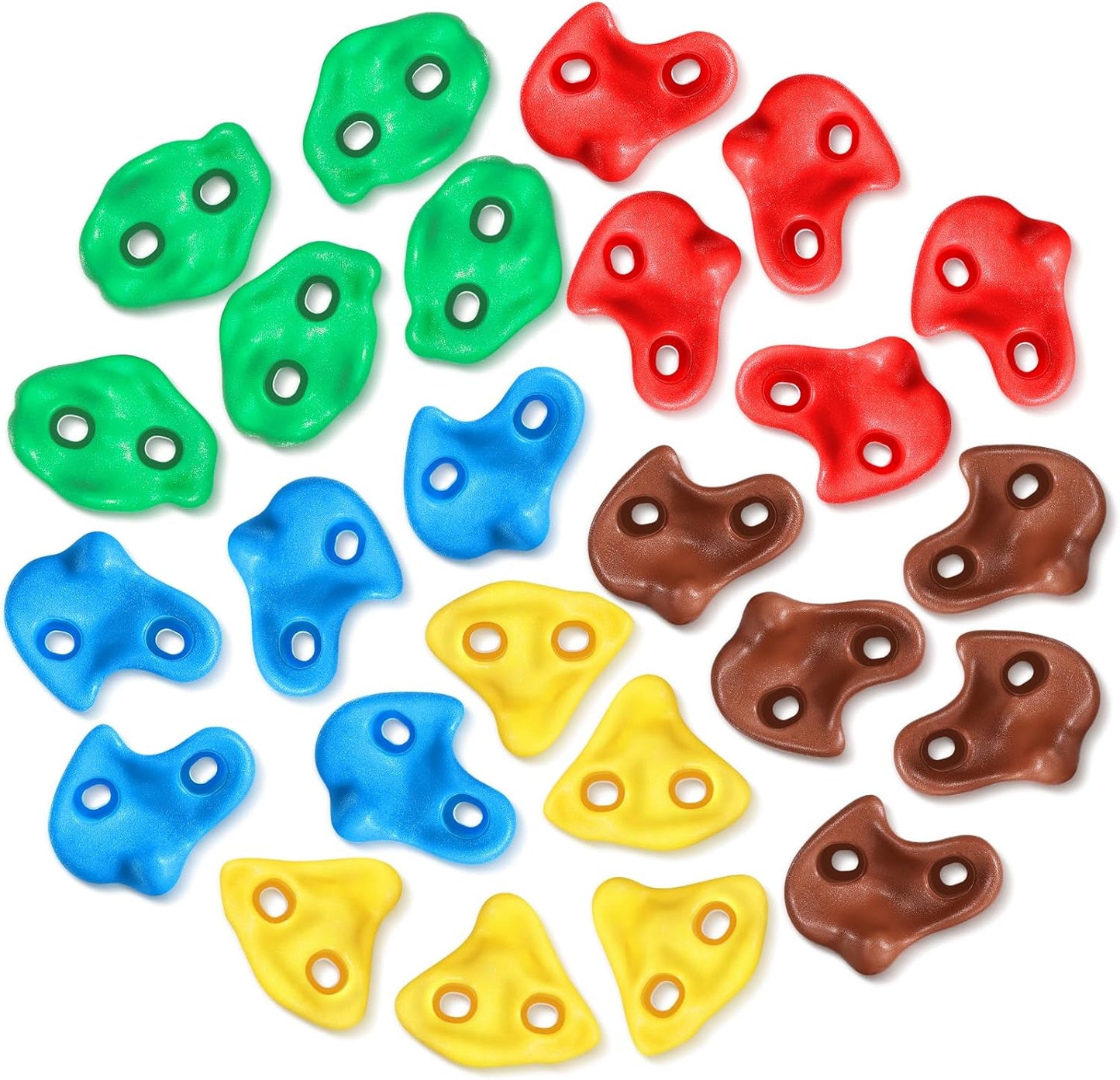 TOPNEW 12PCS Climbing Holds for Kids, Rock Wall Climbing Kit with Hardware for Indoor and Outdoor Climbing Wall, Pastel Color