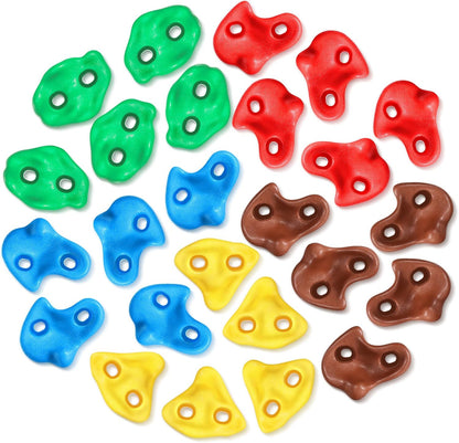 TOPNEW 12PCS Climbing Holds for Kids, Rock Wall Climbing Kit with Hardware for Indoor and Outdoor Climbing Wall, Pastel Color