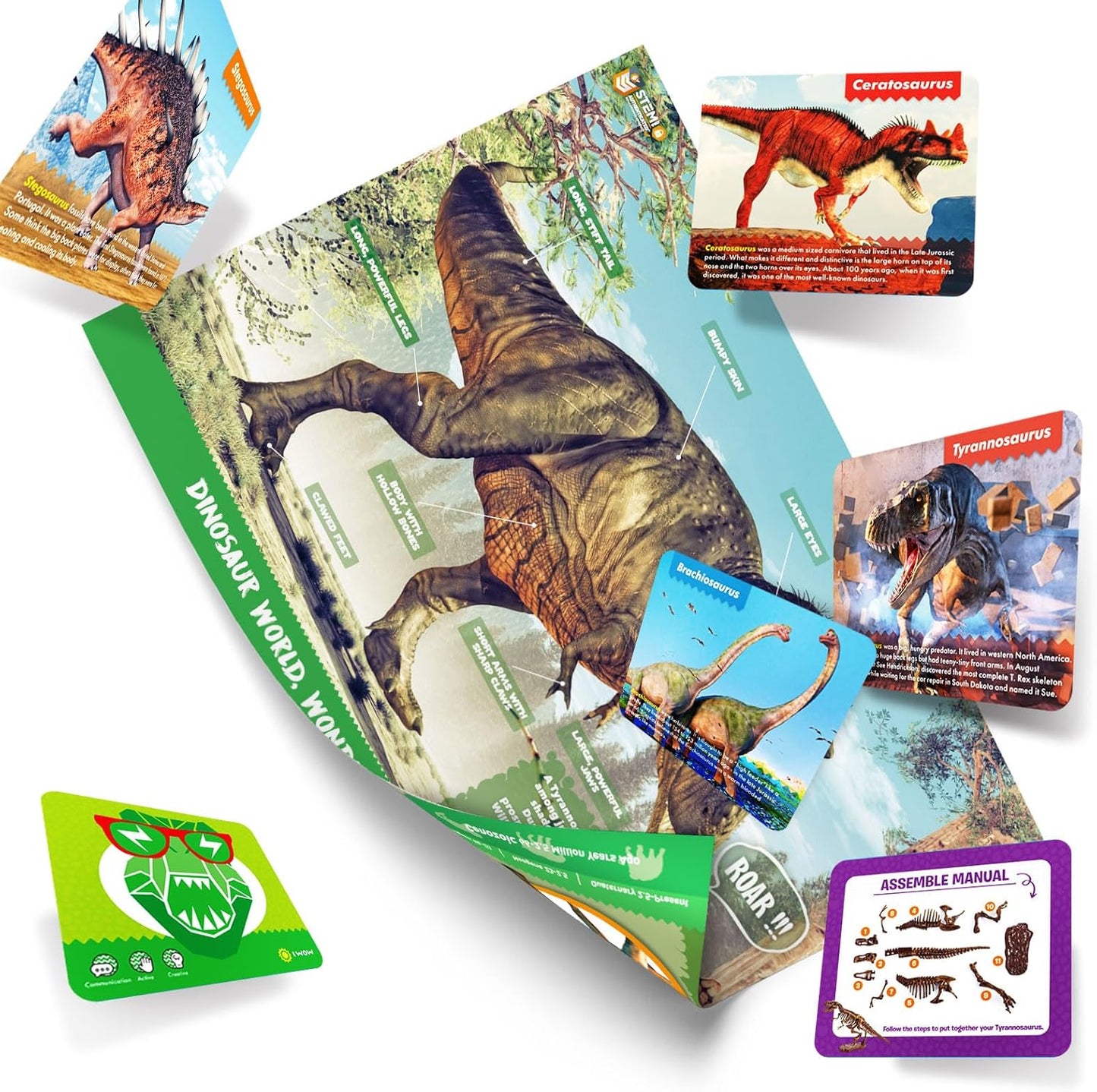Dinosaur Tyrannosaurus Fossil Dig Kit - 2-in-1 Excavate & Build Set with Tools, Educational STEM Toy Gift for Kids Ages 6+