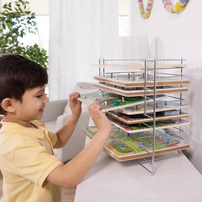 Melissa & Doug Puzzle Storage Rack - Wire Rack Holds 12 Puzzles