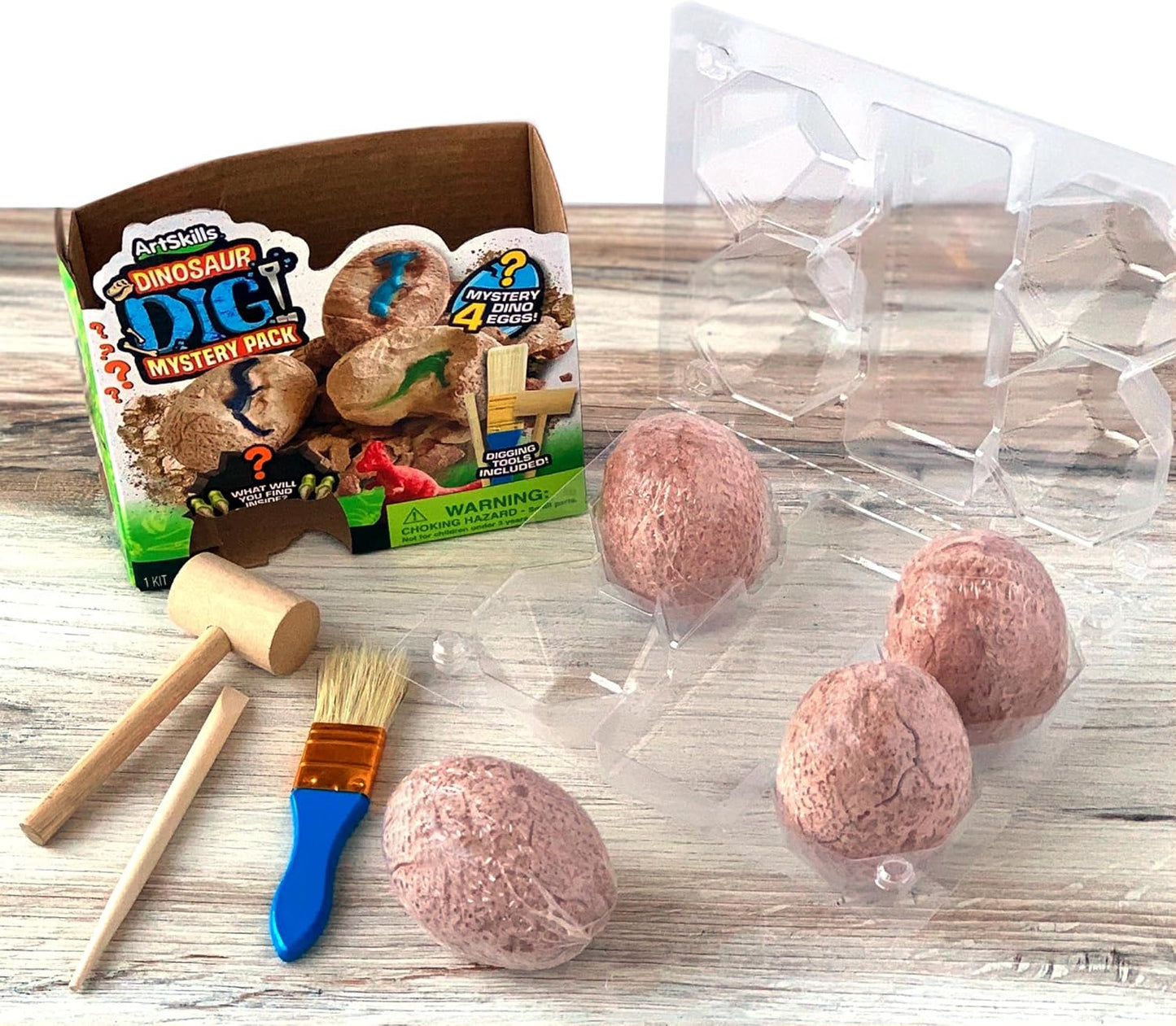 ArtSkills Dinosaur Eggs Excavation Dig Kit, Mystery Box of 4 Dino Eggs - Collect All 12 Toy Dinosaurs