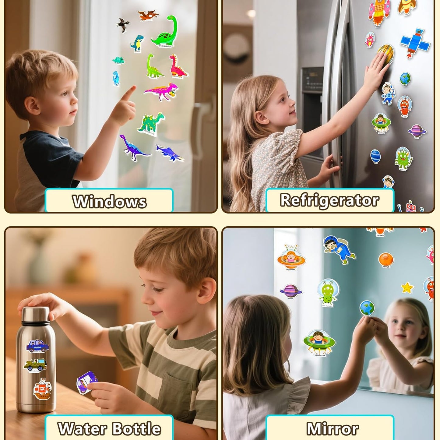 Reusable Sticker Books for Toddlers 1-3, Puffy Stickers Book for Kids Ages 2-4, Toddler Travel Activities Book Toy for Birthday Christmas - Christianity Jesus, Noah's Ark, Fairy Tales(3 Set)