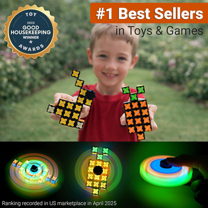 TOSY Magnet Fidget Spinner Mini - 8 Blocks, 3 in 1 Toy: Transformable Fidget Spinner, Infinity Cube, 2x2 Puzzle Cube, Easter Basket Stuffers for Kids/Adults, STEM Sensory Stress Relief Toy