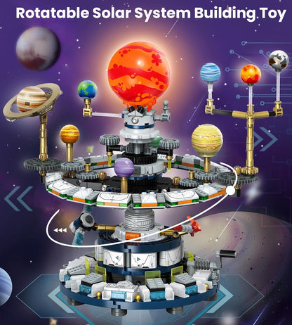 Rotatable Solar System Building Set, Space Exploration Building Blocks Set, Solar System Toys for Birthday for Teens Ages 12-14+ (963pcs)