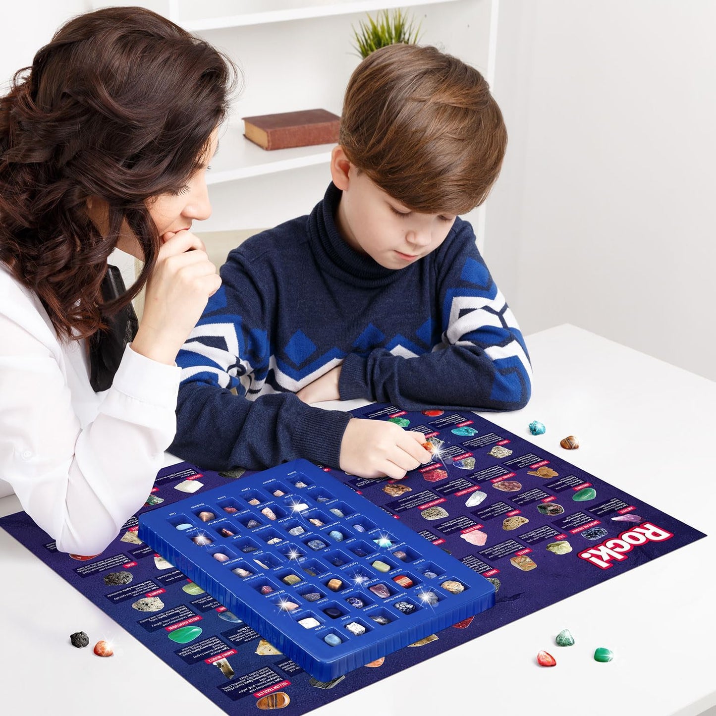 Rocks Collection 25PCS Rock and Mineral, Gemstones for Kids Gem Kit with Healing Chakra Gemstones, Tumbled Stones and Identification Guide, Educational STEM Geology Toy for Boys Girls Ages 6-12