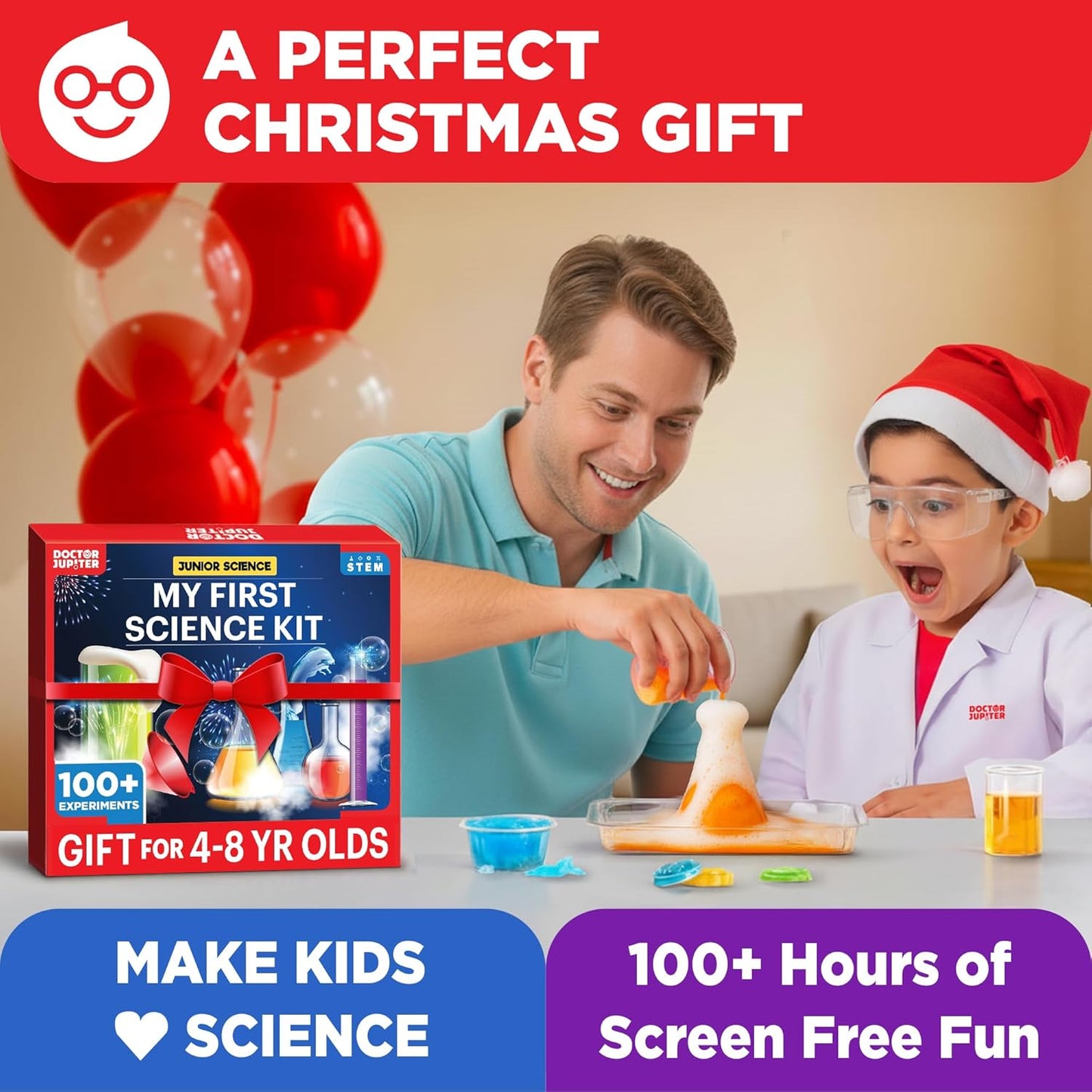 Doctor Jupiter Ultimate Science Kit, Chemistry Set for Kids Ages 8-9-10-11-12-13-14 | Birthday Gift Ideas for Boys & Girls 8+ Years Old | STEM Toy with 135+ Experiments | Learning & Educational Kits