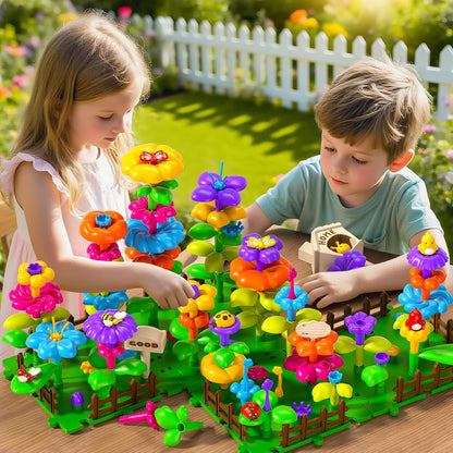 145 Pcs Toys for 3 Year Old Girl, Toddler Gardening Set Flower Garden Toy Girls Building Sets Best Educational Learning Fine DIY Crafts Stem Construction Stacking Kit for 3 4 5 6 7 Years Kids