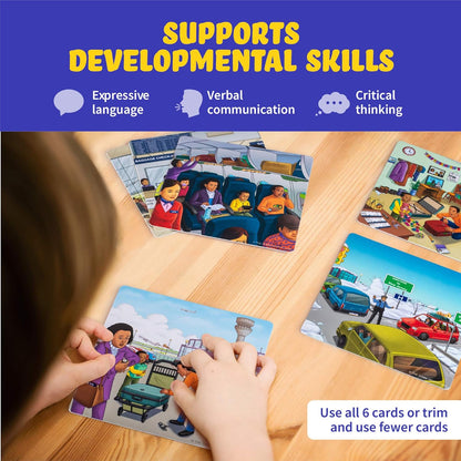 Sequencing Cards for Storytelling and Picture Interpretation Speech Therapy Games, Special Education Materials, Sentence Building, Spark Cards 1 and 2 Bundle
