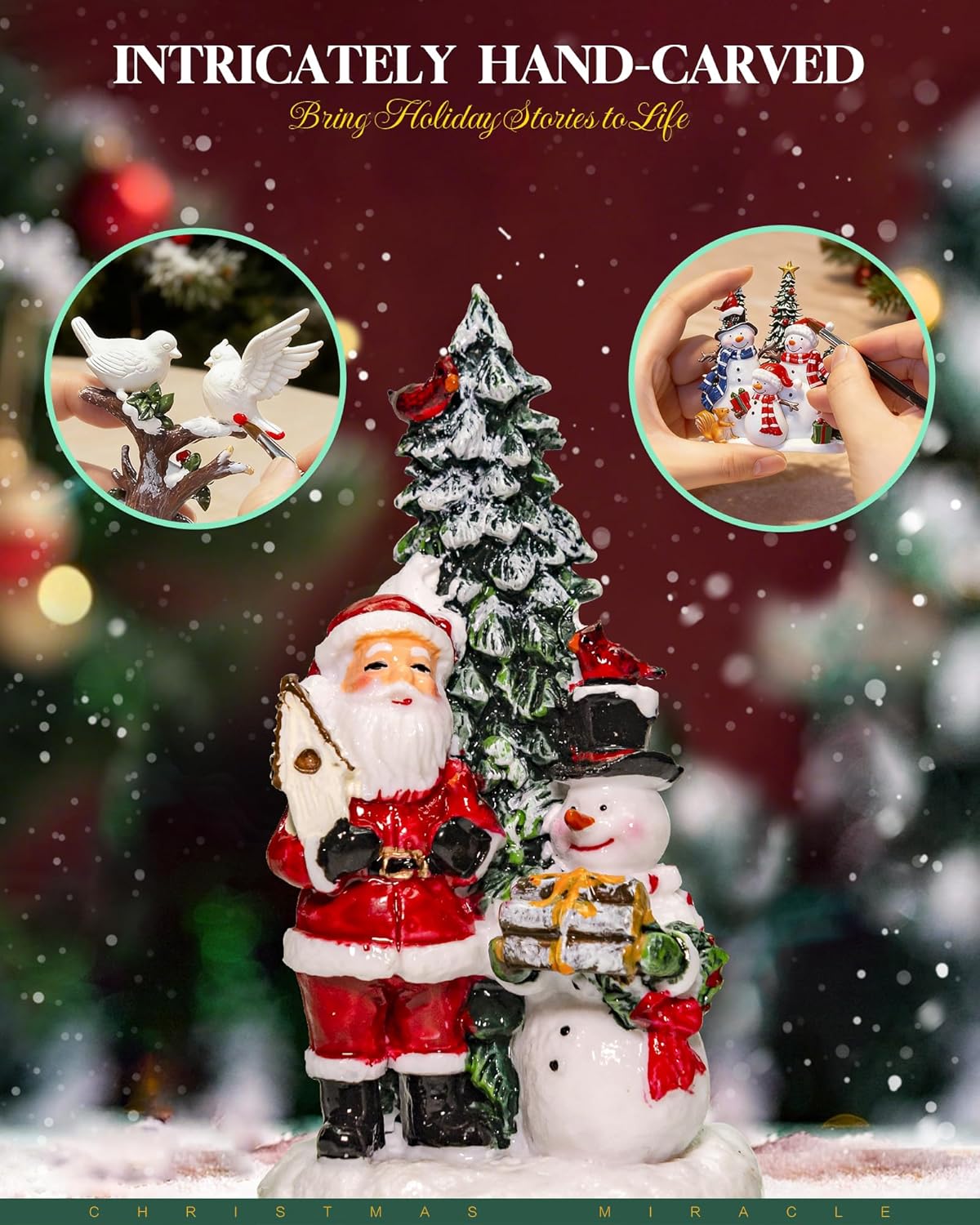 Musical Christmas Snow Globes Lantern, 7.87" Lighted Electric Snowglobes with 8 Holiday Songs 6H Timer Dual Power, Snowman Christmas Ornaments Snow Globe for Kids Adults Xmas Decor Gifts for Men Women