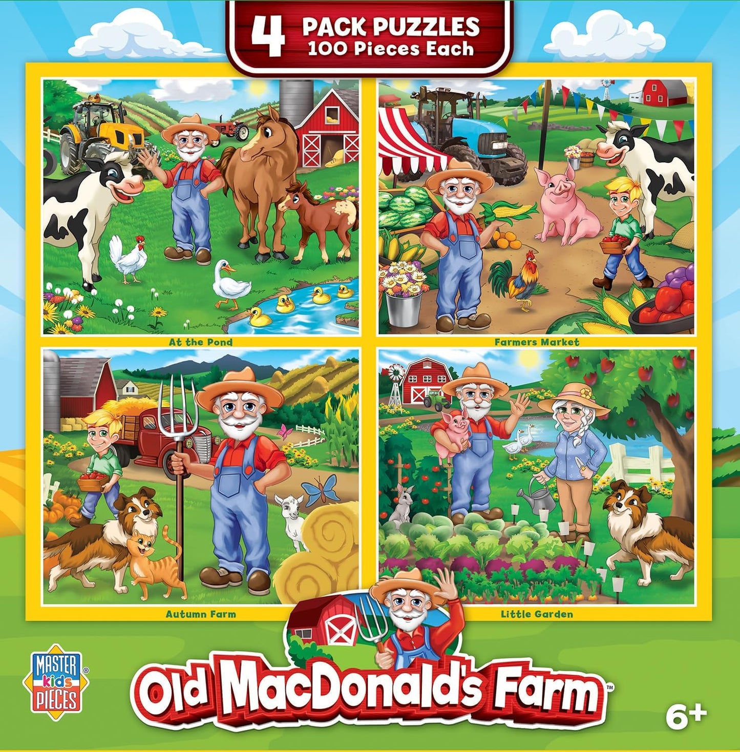 MasterPieces Puzzle Set - 4-Pack 24 Piece Jigsaw Puzzle for Kids - Sesame Street 4-Pack - 8"x10"