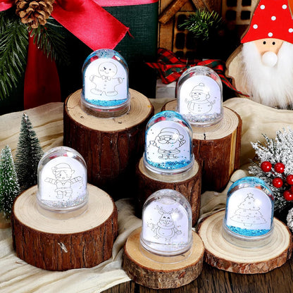 Syhood 12 Pcs Design Your Own Snow Globes Christmas Water Globe Christmas Snow Globes Kit Make Your Own Festive Arts and Crafts for Kids Christmas Activities