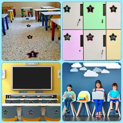 SICOHOME Number Spot Markers Stickers - 36Pcs Line up Spots for Classroom Floor Number Stickers for Classroom Line up Dots Numbers Floor Numbers Back to School Kindergarten Preschool Supplies