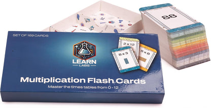 Multiplication Flash Cards 0-12, Complete Set of 169 Cards