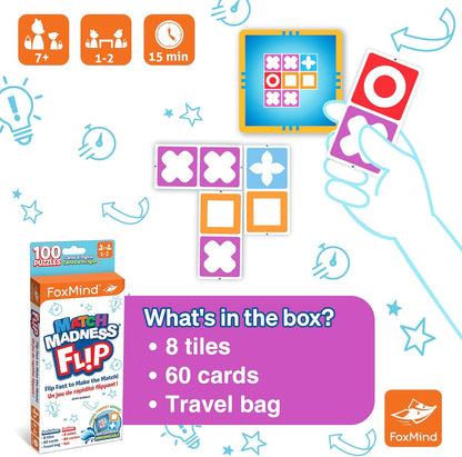 FoxMind Match Madness Board Game, Visual Recognition Matching Board Game, Family Puzzle Game to Develop Kids Problem Solving Skills