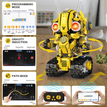 5 in 1 STEM RC Robot Building Kit, 673PCS Remote & App Controlled Jets Building Blocks Set, Robotic Technic Creative Toys, DIY Build Learning for Boys Girls Age 6 7 8 9 10 11 12