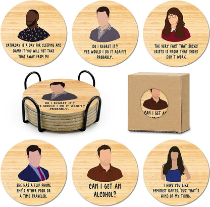 Golden Girls TV Show Merchandise,6 PCS Cork Coasters for Drinks,Funny Set with Coasters Holder,Golden Girls Fans Clean Dirty Dishwasher Magnet,Refrigerator Sign Kitchen Decor Gifts
