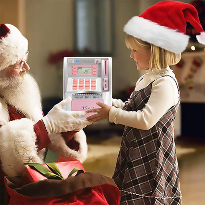 BKstar ATM Piggy Bank for Kids - Talking Electronic Money Bank with Debit Cards & Digital Coin Counter for Real Money, Boys Girls