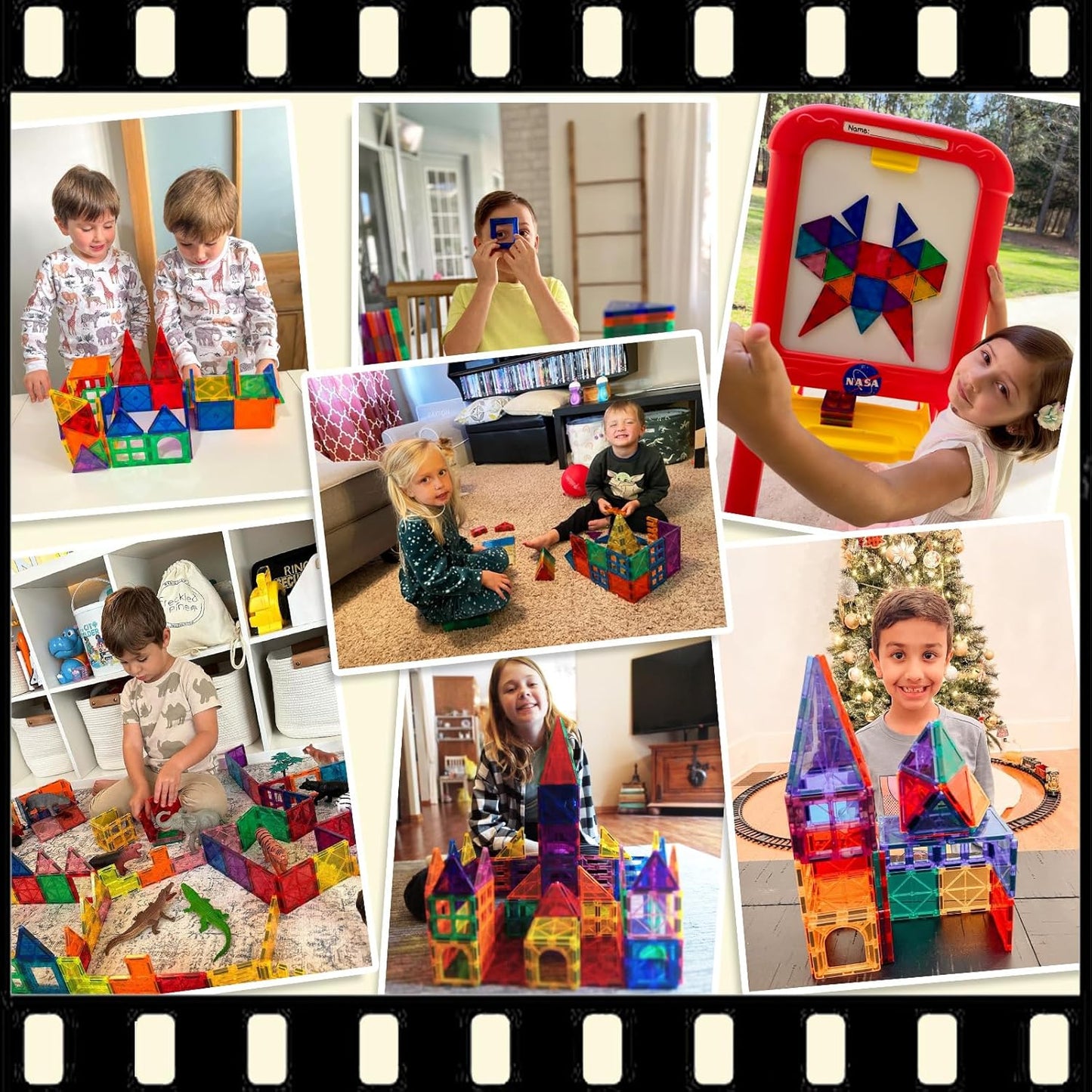 Magnetic Tiles, Magnetic Blocks Engineering Construction Vehicle Road Set, Toddler Toys for 3 4 5 Year Old Boys Girls Montessori Preschool Classroom Must Haves STEM Educational Kids Toys Birthday Gift