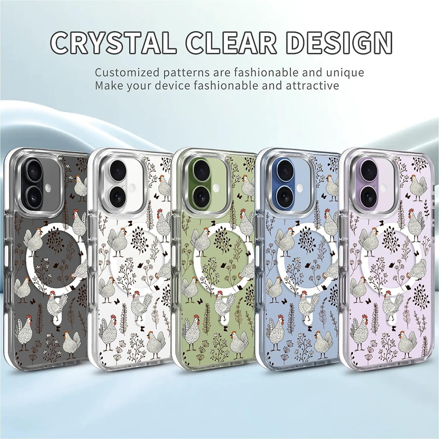 for iPhone 17 Pro Max Case [Compatible with Magsafe],Girls Women Clear Magnetic Case Silicone Shockproof Protective Cover with Pattern Colorful Motivational Letters
