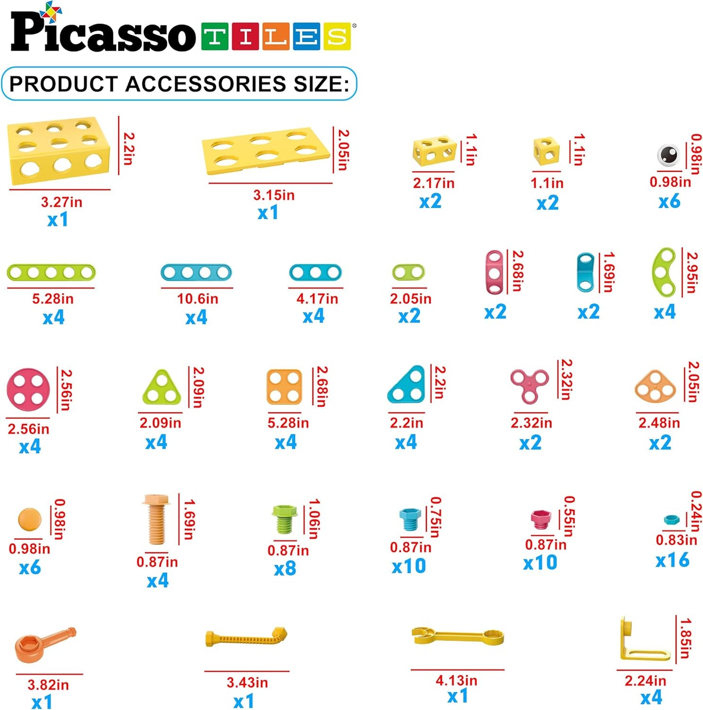 PicassoTiles 152pc STEM Construction Toy Building Set for Kids Ages 3+ Includes Power Drill, Ratchet, Idea Book, Storage Box Educational Engineering Science Kit & Sensory Toys for Boys & Girls PTN152